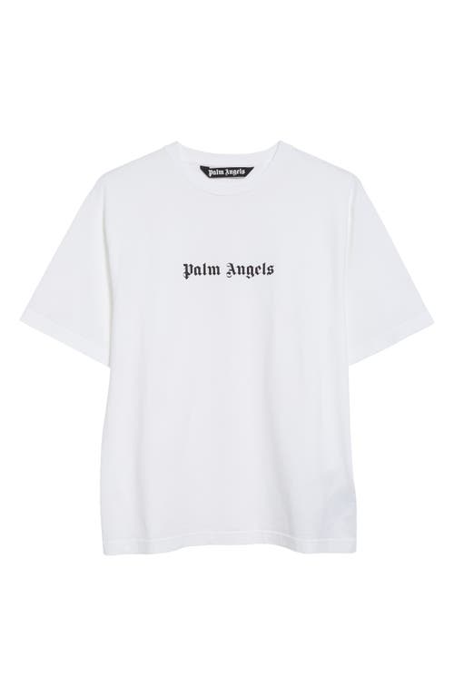 Shop Palm Angels Classic Logo Slim Fit Cotton Graphic T-shirt In White Black