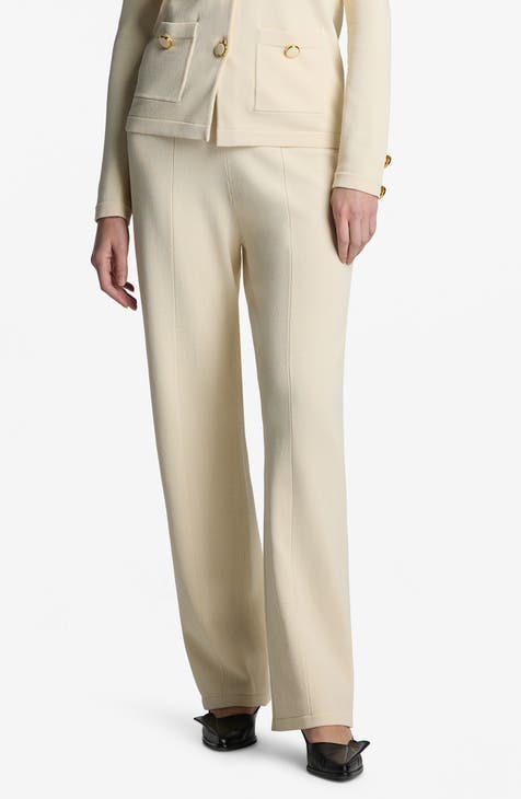 Women's Ivory Straight-Leg Pants