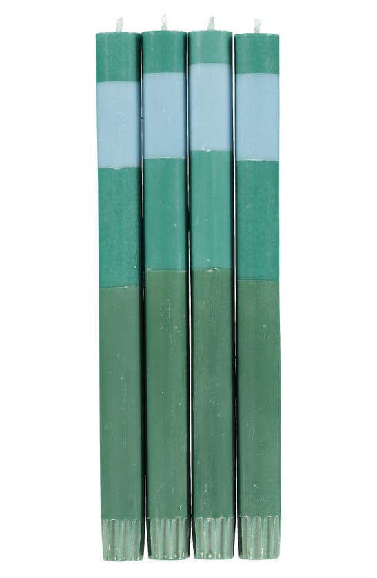 British Colour Standard 4-pack Stripe Dinner Candles In Beryl Bokara Moonstone