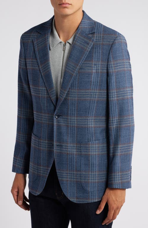 Shop Nordstrom Classico Plaid Stretch Sport Coat In Blue- Burgundy Plaid