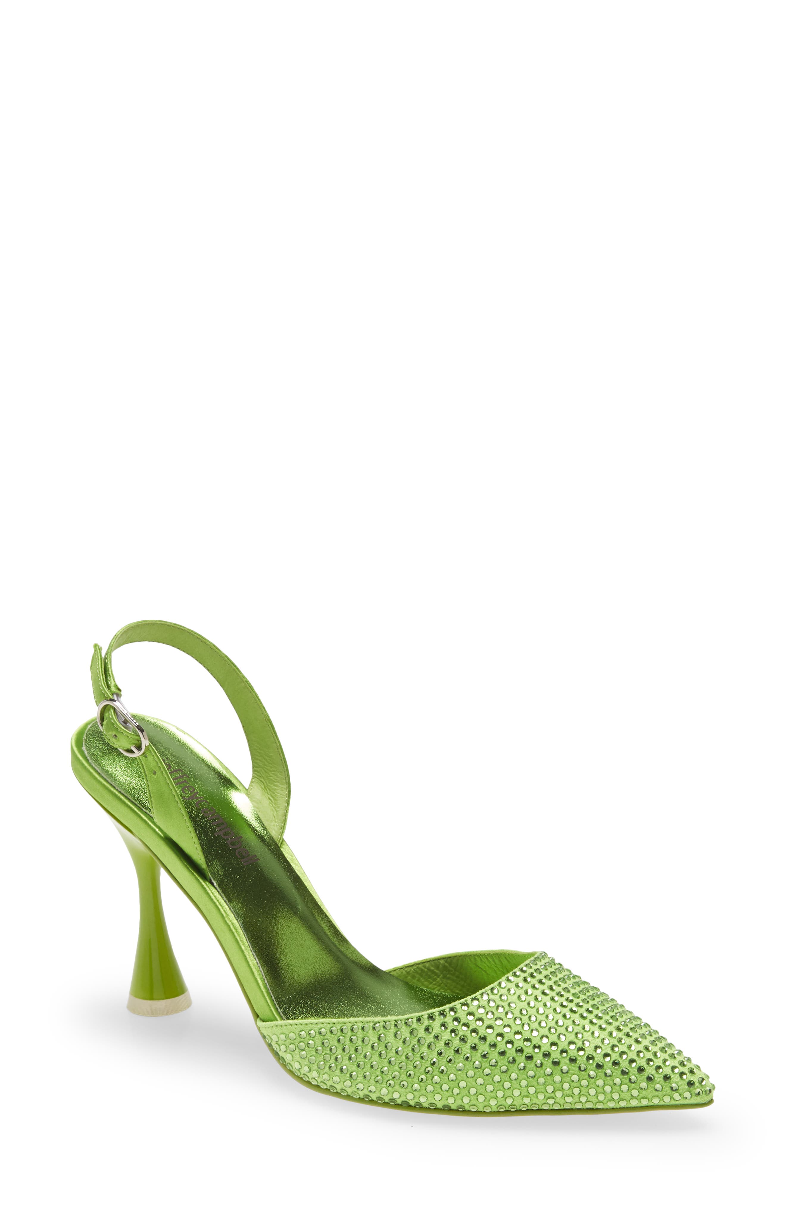 green slingback heels