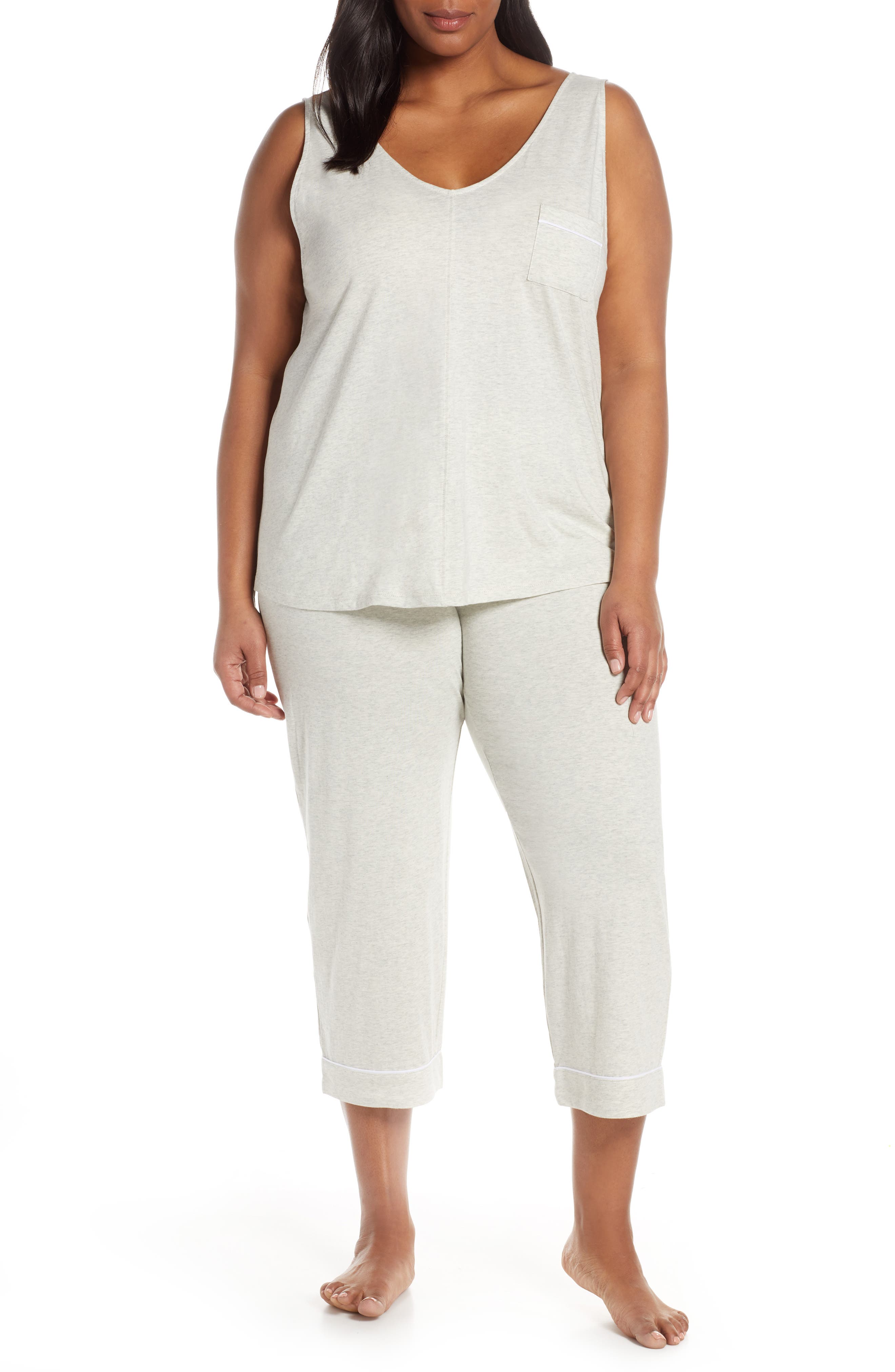 Plus Size Nordstrom Lingerie Breathe Cotton Crop Pajamas