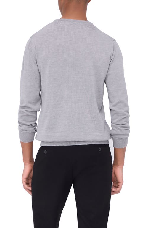 Bugatchi Scott Crewneck Merino Wool Sweater In Platinum
