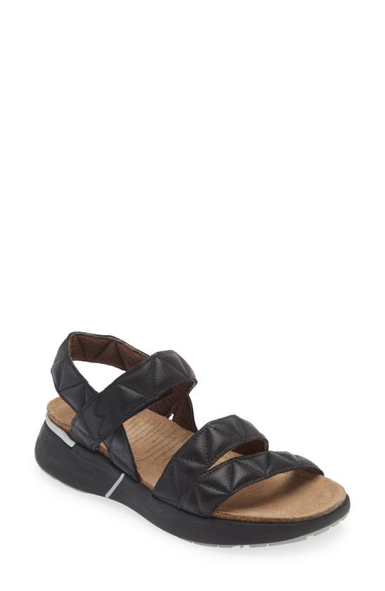 Shop Naot Kayla Sport Wedge Sandal In Soft Black Leather