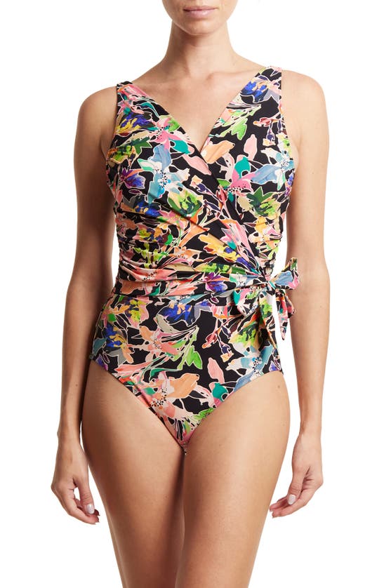 Shop Hanky Panky Wrap Front One-piece Swimsuit In Unapologetic