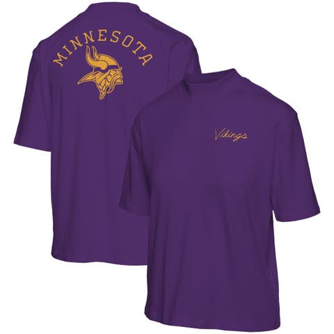 Men's Mitchell & Ness White/Purple Minnesota Vikings Historic Logo Mesh  V-Neck T-Shirt