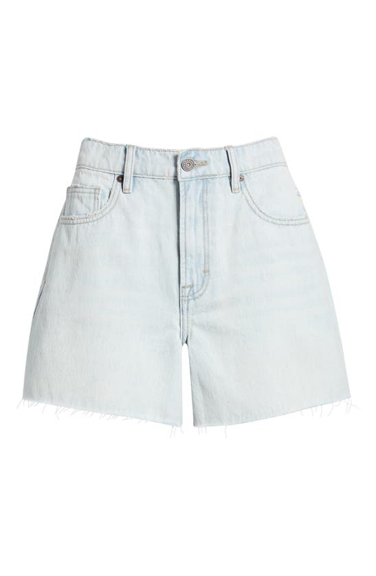 Hidden Jeans Relaxed High Waist Cutoff Denim Shorts In Light Wash