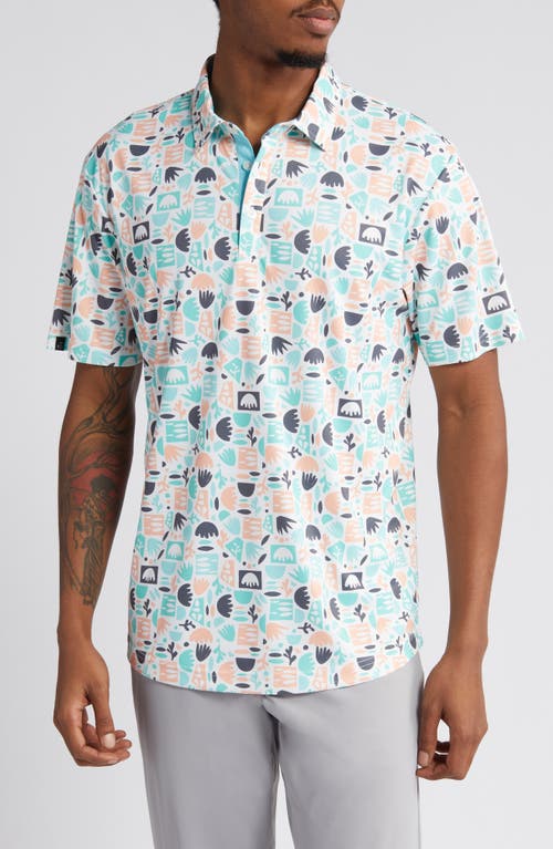 Swannies Maddox Doodle Pattern Golf Polo Cactus at Nordstrom,