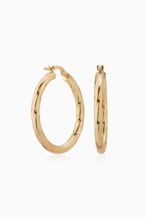 Oradina 14k Gold Goddess Hoops Earrings In Yellow Gold