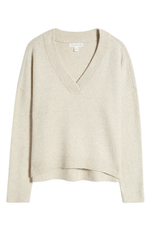 Shop Treasure & Bond Oversize V-neck Sweater In Beige Oatmeal Medium Heather