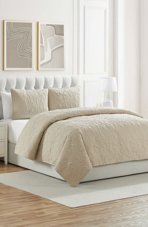 Vcny Home Seashell Solid 3-piece Quilt Set In Taupe