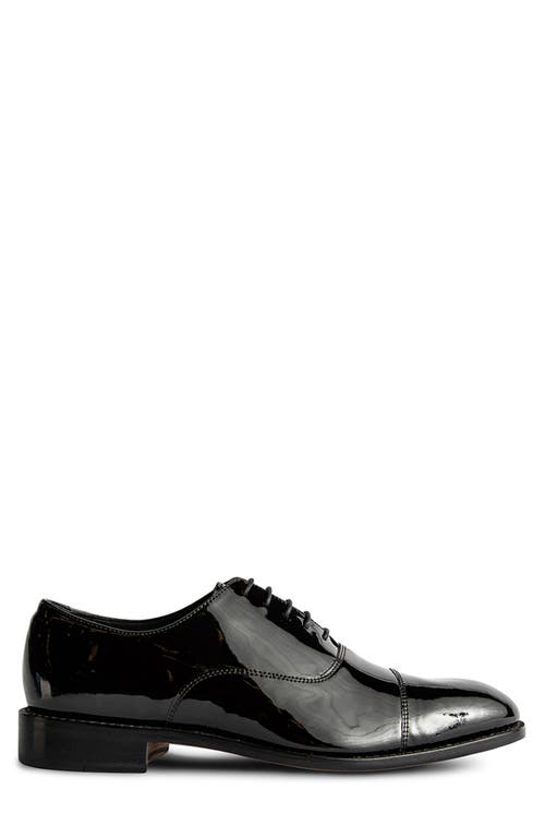 Anthony Veer Clinton Cap Toe Oxford In Black Patent