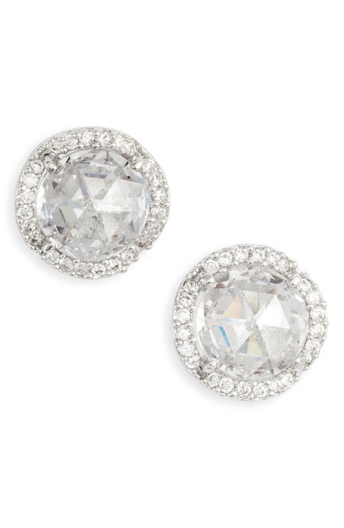 Kate Spade New York that sparkle large pavé stud earrings in Clear/Silver at Nordstrom