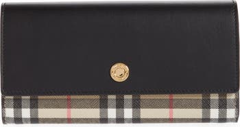 Burberry Check Leather Continental Wallet