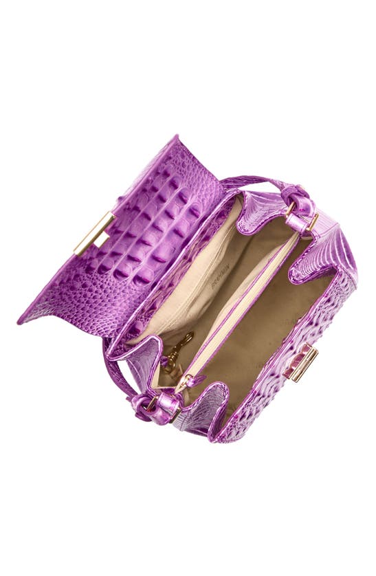 Shop Brahmin Margo Croc Embossed Leather Crossbody Bag In Lilac Essence