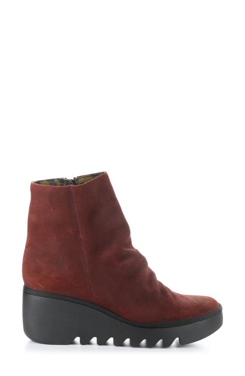 Shop Fly London Baan Platform Wedge Bootie In 002 Oxblood Oil Suede