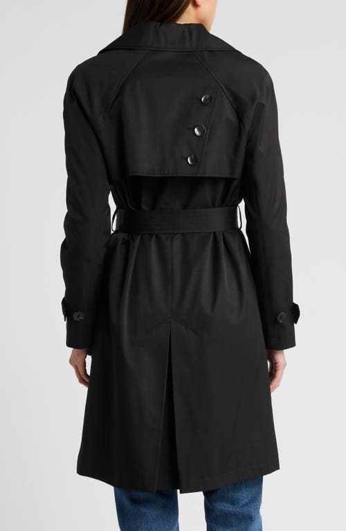 Via Spiga Water Repellent Cotton Blend Trench Coat In Black