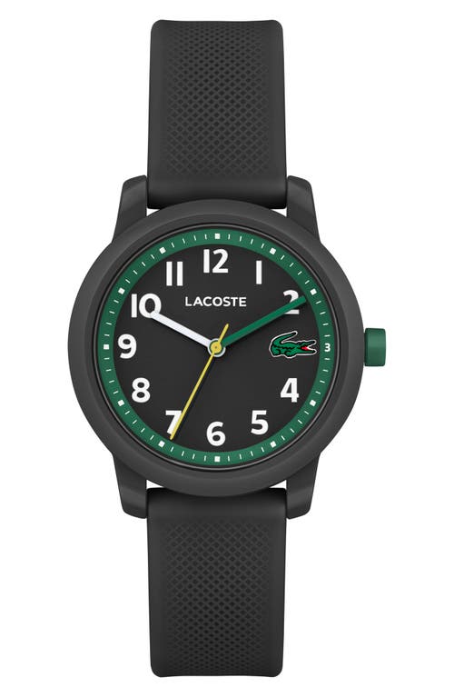 Lacoste Kids' 12.12 Silicone Strap Watch, 33mm in Black 