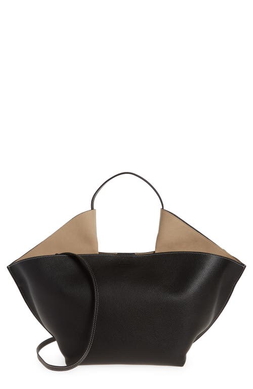 Ree Projects Medium Anne East/west Leather Tote In Black