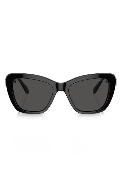 Swarovski 55mm Cat Eye Sunglasses in Black at Nordstrom