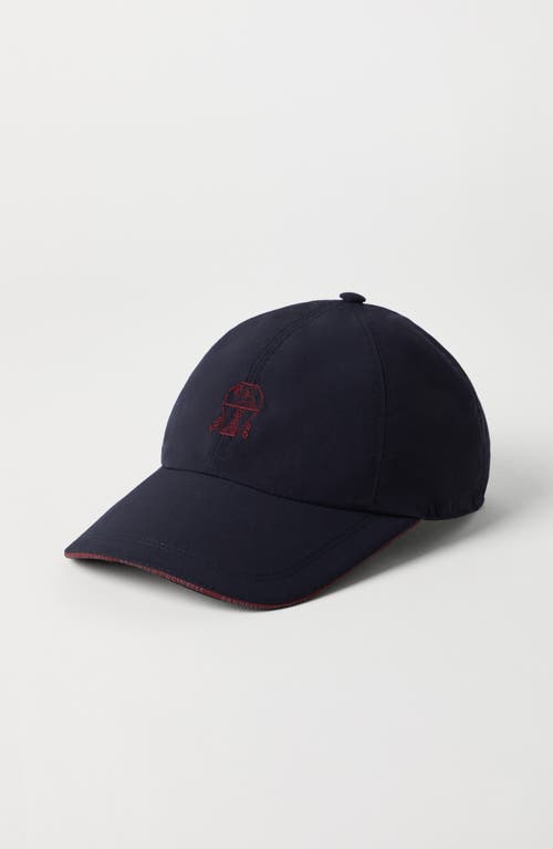 Shop Brunello Cucinelli Water-resistant Baseball Cap In Navy Blue