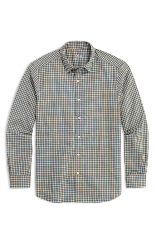 Shop Vineyard Vines Check Brushed Twill Button-up Shirt In Camp Olive Plaid