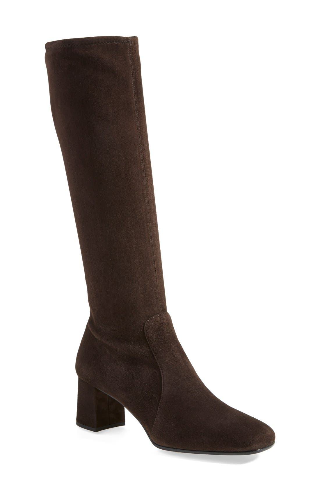 prada suede knee high boots