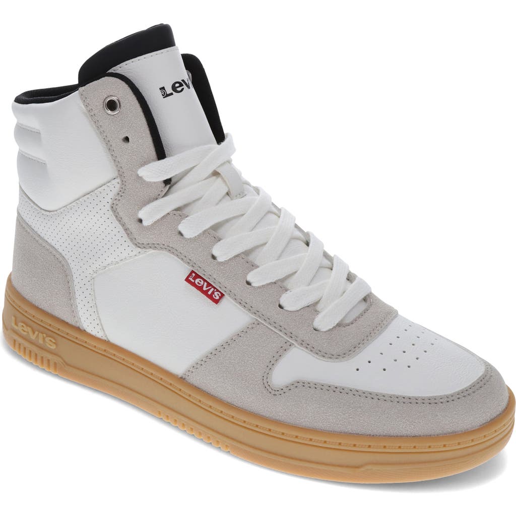 Shop Levi's® Drive High-top Sneaker In Winter White/gum