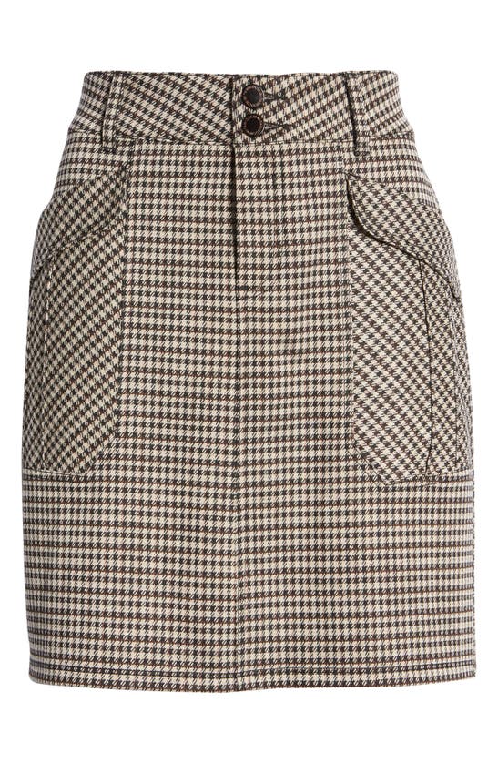 Wit & Wisdom 'ab'solution Houndstooth Ponte Utility Skirt In Taupe/ Black