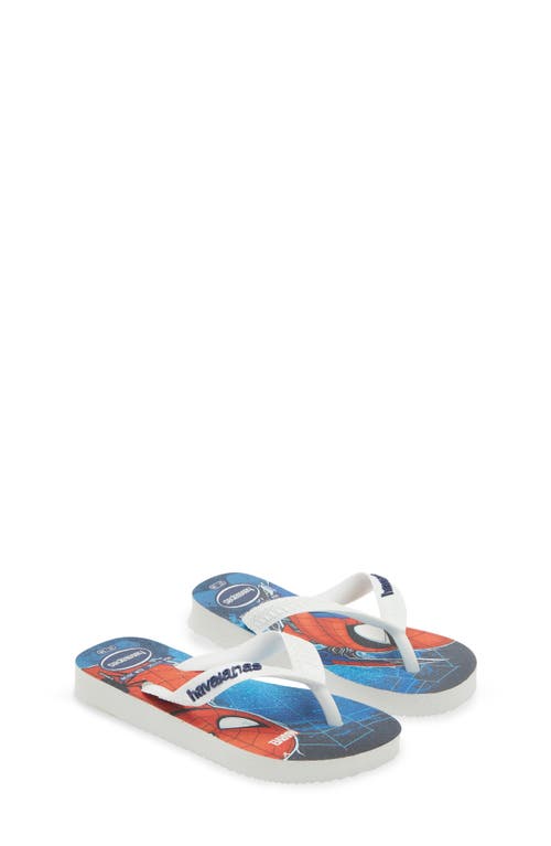 Shop Havaianas Kids' Marvel Spider-man Flip Flop In White/white