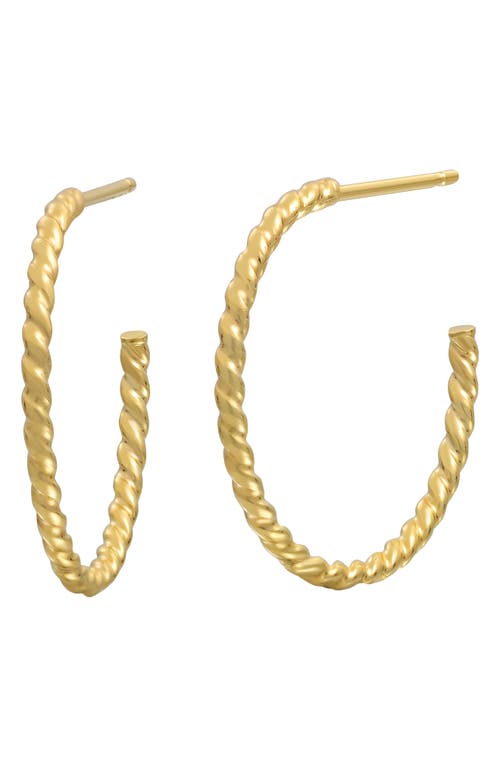 14K Gold Twist Hoop Earrings in 14K Yellow Gold
