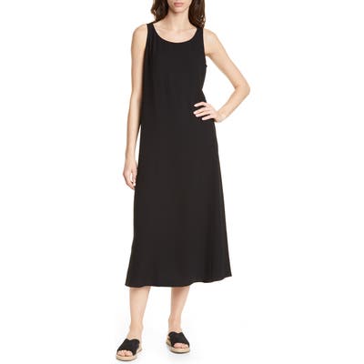 Eileen Fisher Silk Midi Dress, Black