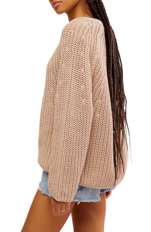 Shop Free People Take Me Home Cotton Sweater In Sandcastle