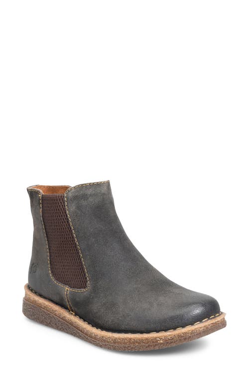 Faline Wedge Chelsea Boot in Dark Grey Distressed