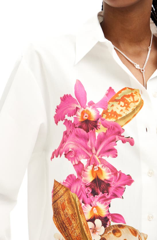 Desigual Cam Shell Lacroix Button-up Shirt In White
