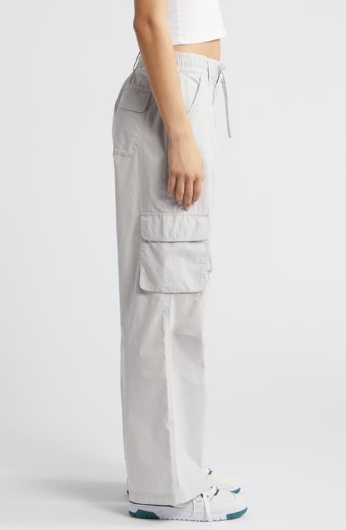 Shop Pacsun Drawstring Mid Rise Wide Leg Cargo Pants In Micro Chip