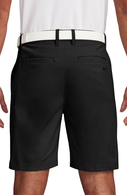 Nike Golf Dri-fit 8-inch Water Repellent Chino Golf Shorts In Black/black