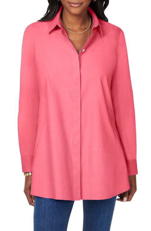 Cici Non-Iron Tunic Blouse in Rose Red
