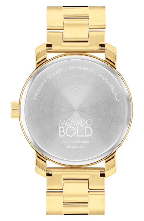 Shop Movado Bold Access Bracelet Watch, 41mm In Black/yellow Gold