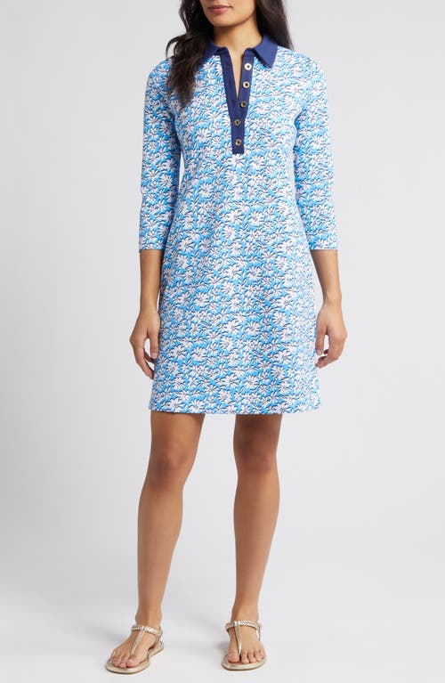 Lilly Pulitzer Ainslee Floral Polo Minidress in Lunar Blue Palm Beach Petals