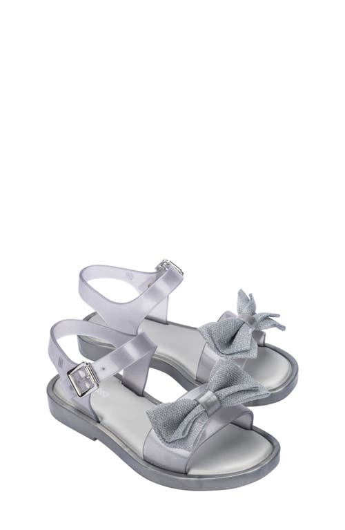 Mini Melissa Melissa Kids' Mar Sweet Ankle Strap Sandal In Pearl Silver/silver