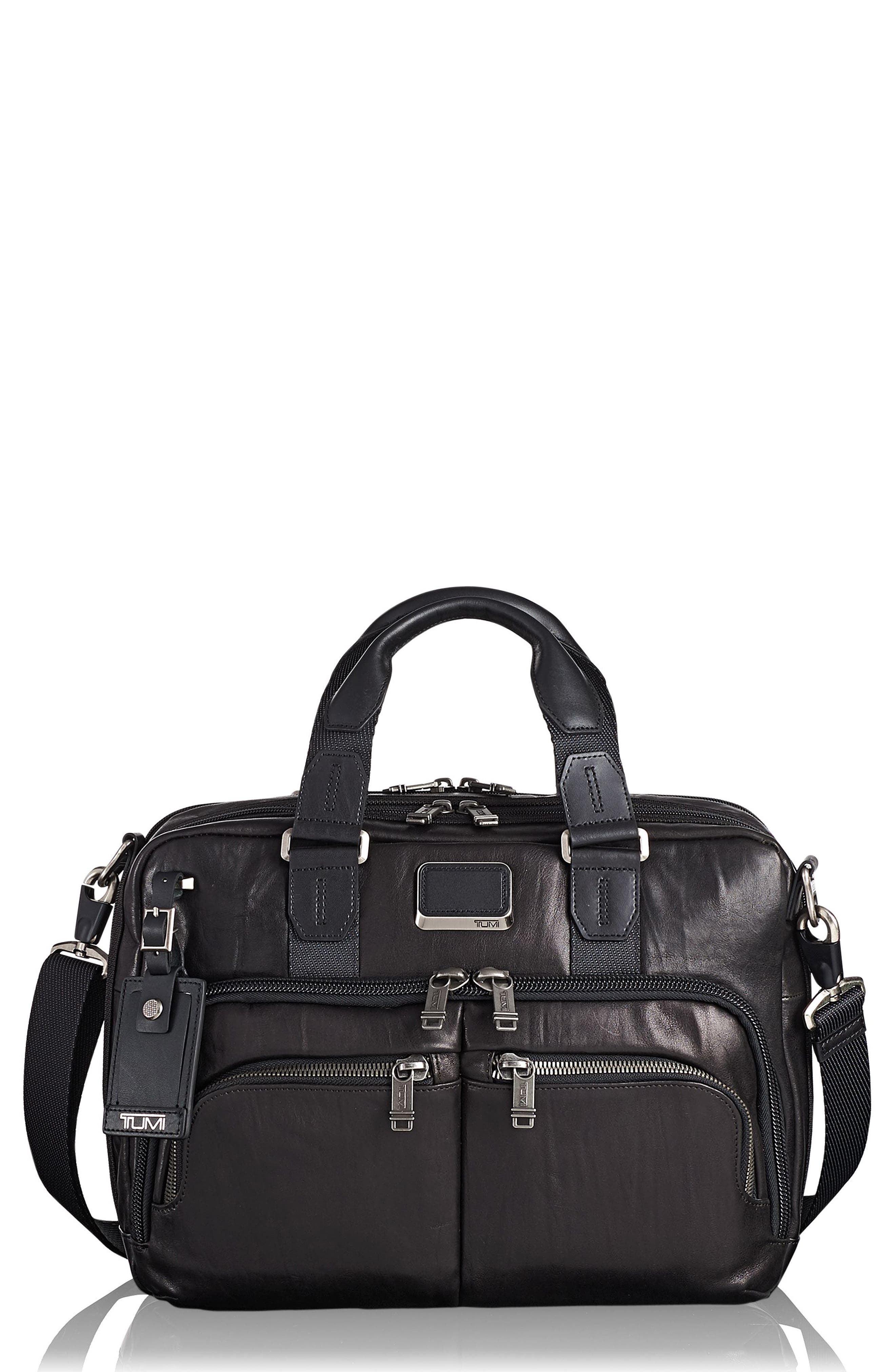 UPC 742315394923 product image for Men's Tumi Alpha Bravo Albany Leather Slim Commuter Briefcase - Black | upcitemdb.com