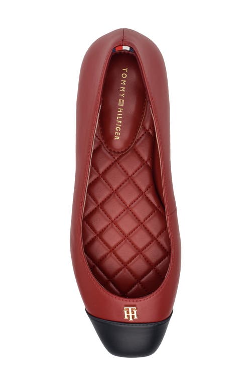 Tommy Hilfiger Bekim Cap Toe Flat In Dark Red