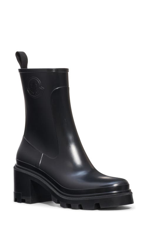Moncler Loftgrip Block Heel Rain Boot in Black at Nordstrom, Size 7Us