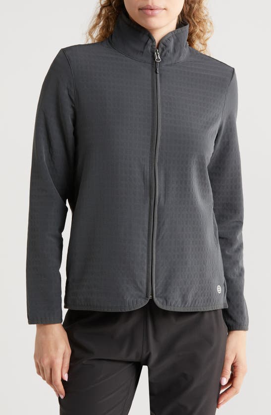 Shop Free Fly Grid Bonded Fleece Zip Jacket In Black Sand