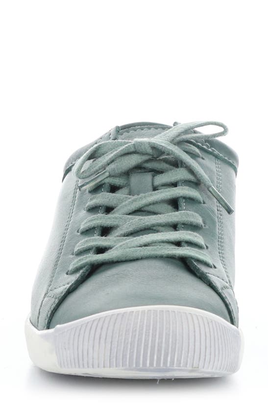 Shop Softinos By Fly London Isla Sneaker In Green Washed Leather