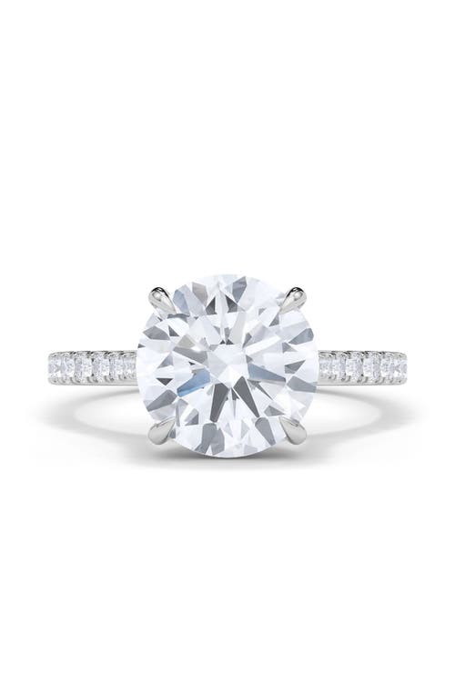 Hautecarat Round Brilliant Cut Pavé Lab Grown Diamond Ring In 2.00 Ctw 18k White Gold