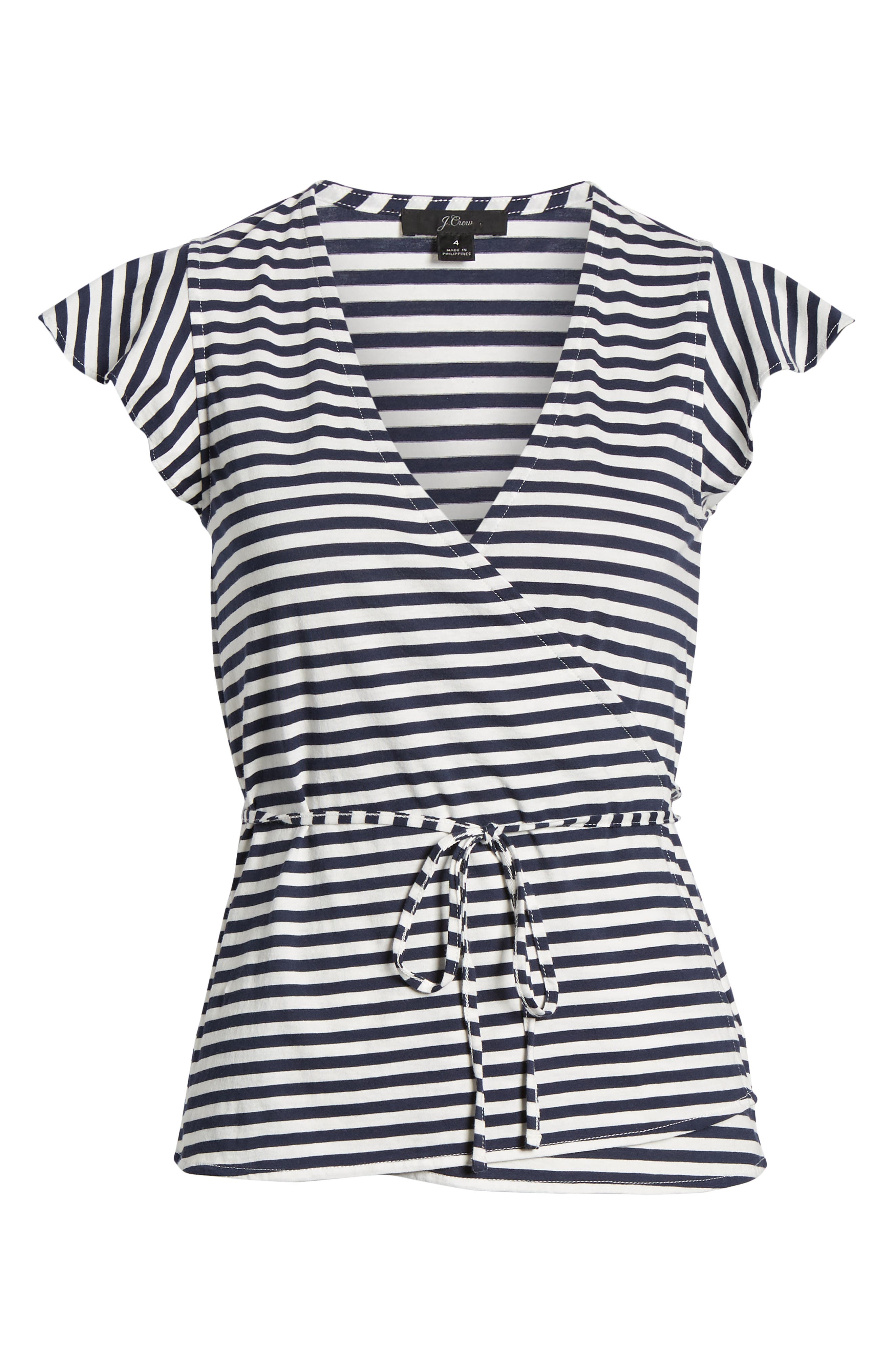 J. Crew Stripe Wrap Knit Top Nordstrom Rack