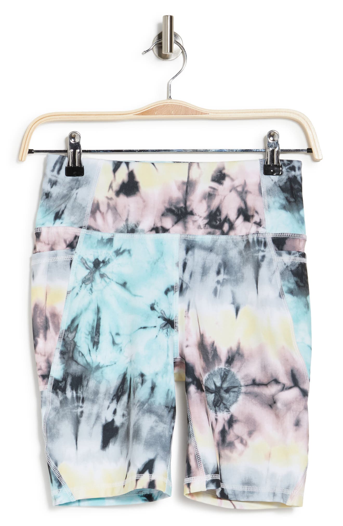 X By Gottex Active High Waisted Biker Shorts In Tie Dye