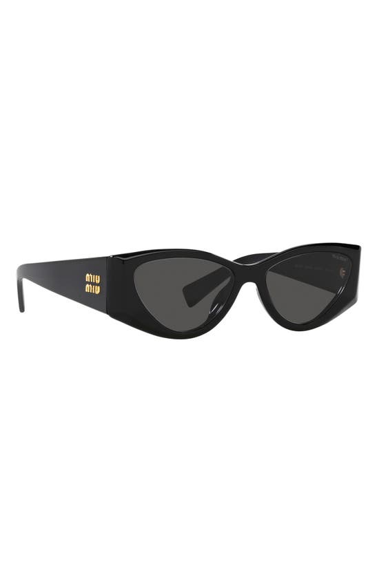 Miu Miu Mu 06ys Monochrome Acetate Cat-eye Sunglasses In Black